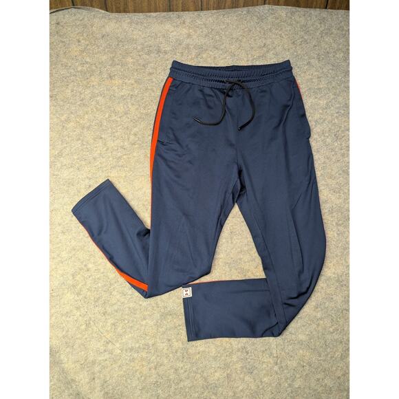 Under Armour Pants Men's Small Navy UA Tricot Track Zip Ankle Athletic 1330615 - Picture 1 of 9